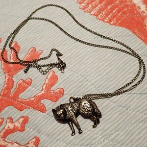 Witchy pagan wolf necklace